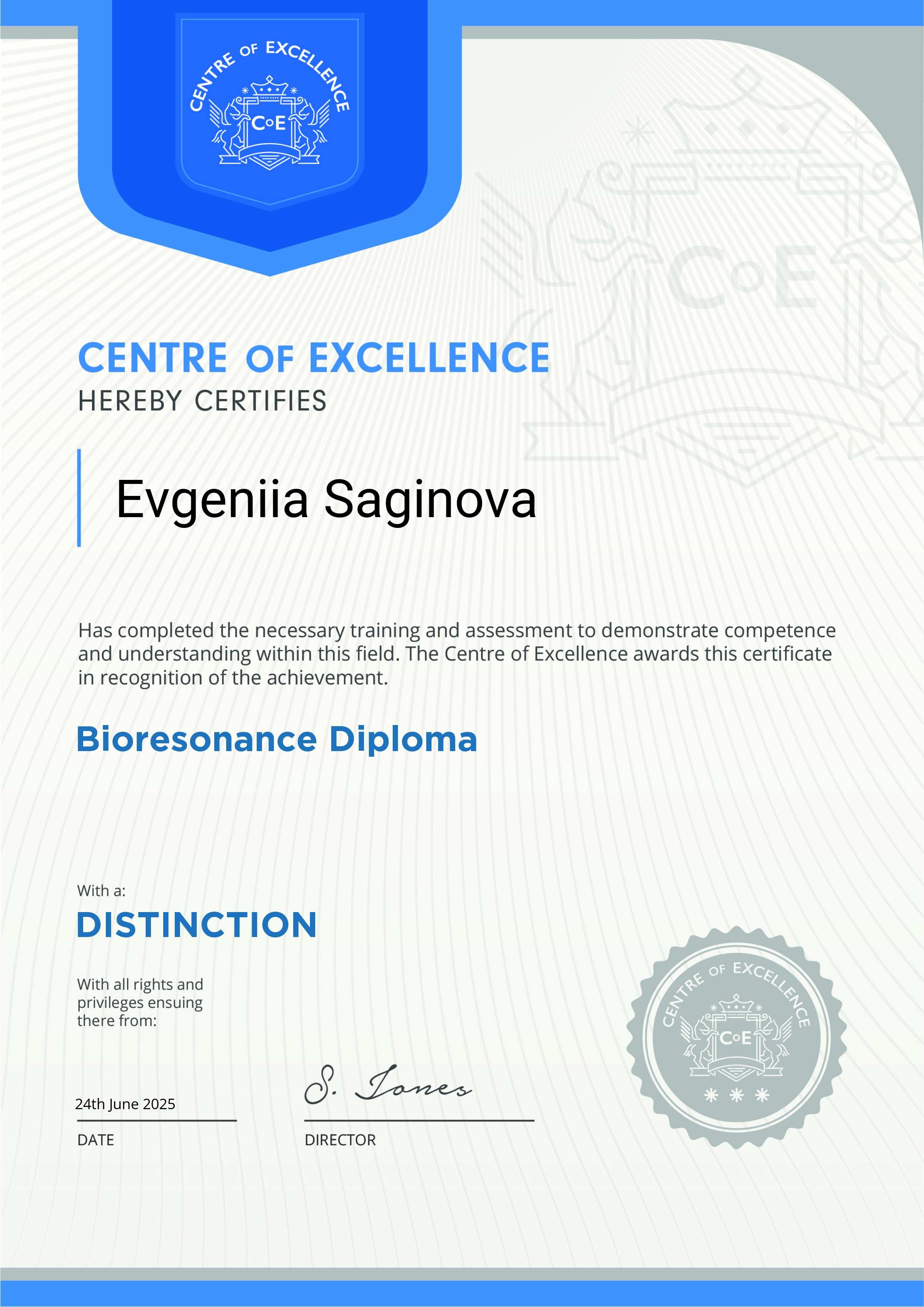 Bioresonance Diploma